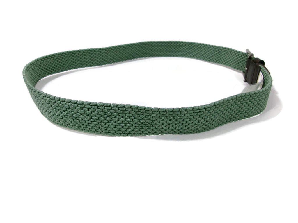 Fish Hippe Mens Sage Green Stretch Woven Belt  Leather Accents Size L Large $79