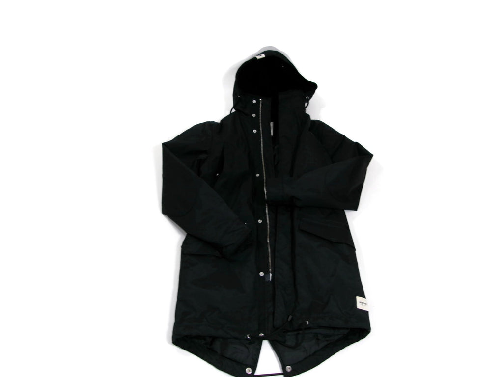 Mens Wemoto Finley Parka Coat Jacket  Black Nylon  Lined  Hooded Size S Small