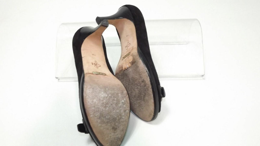 Cole Haan Air Womens Shoes Size 7 B BLACK Suede Leather Heels Pumps