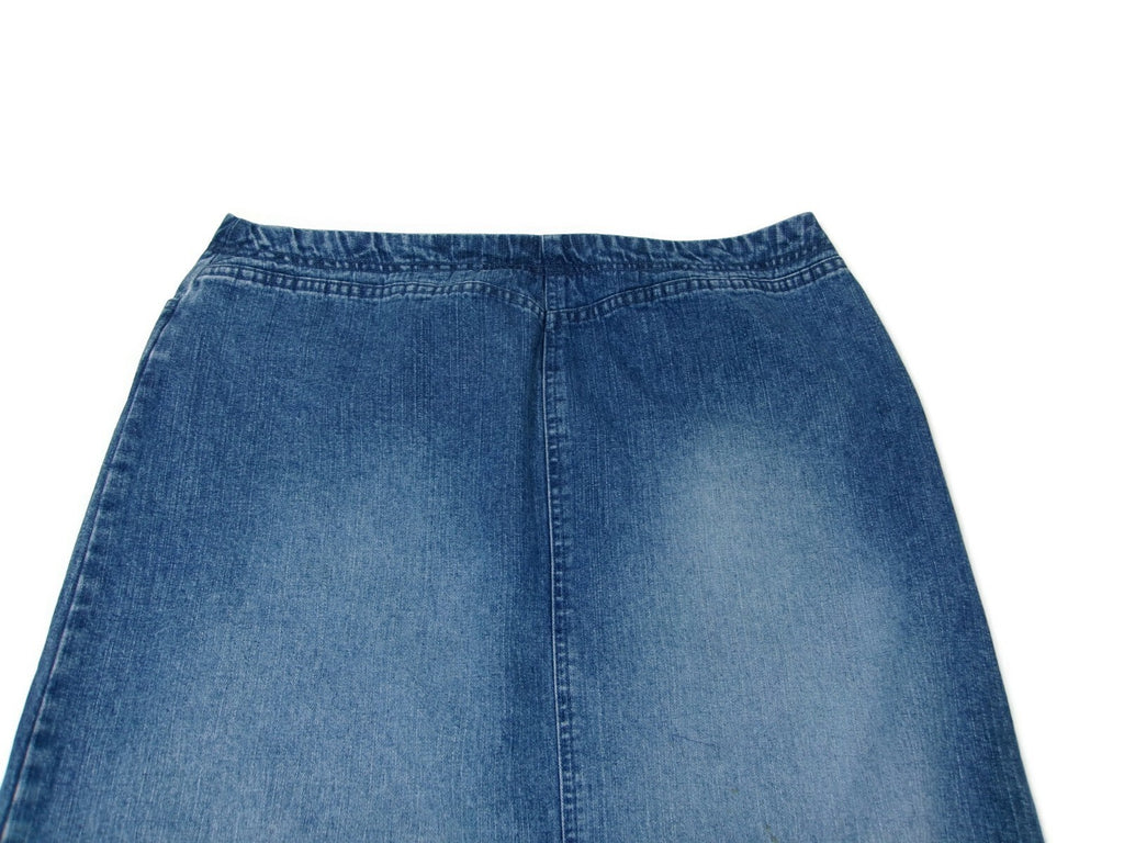 Womens Villager Sport by Liz Claiborne Modest Long  Denim Jean Skirt Size 14