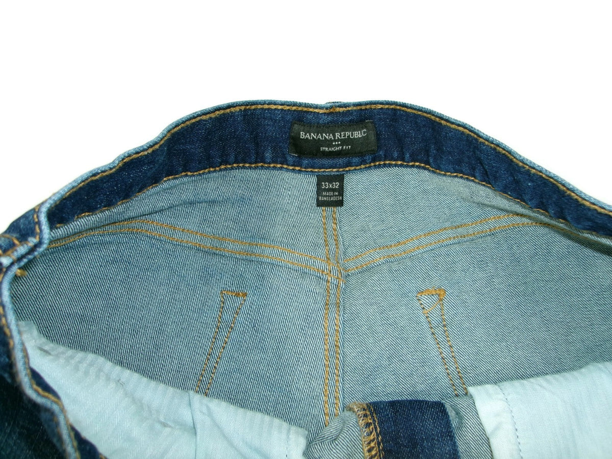 Banana Republic Mens  Straight Fit Jeans Pants Size 33 x 32 Distressed Denim