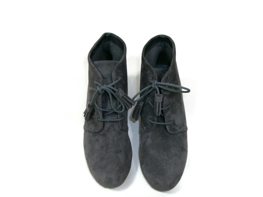 Dr Scholl's Be Energized Womens Gray Micro Suede Wedge  Booties Shoes Size 9 M