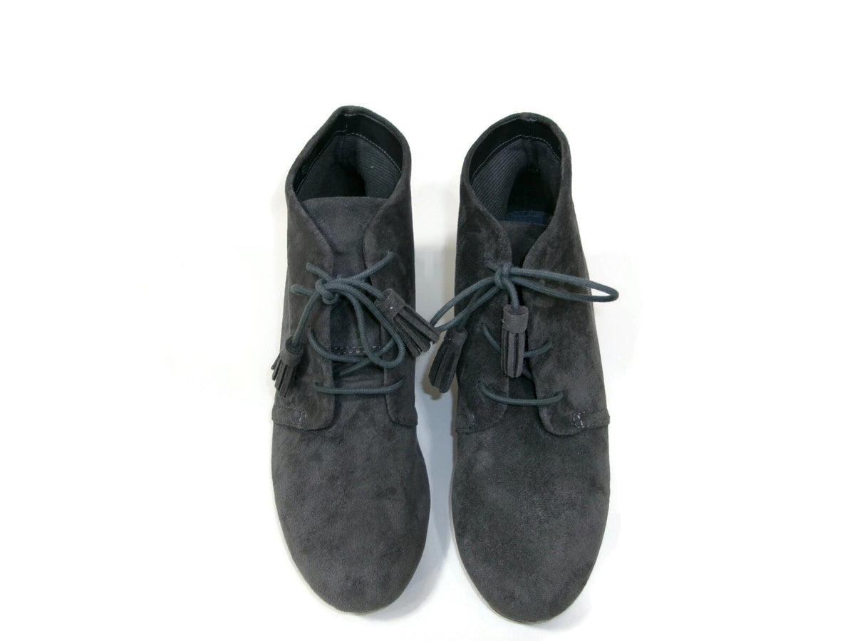 Dr Scholl's Be Energized Womens Gray Micro Suede Wedge  Booties Shoes Size 9 M