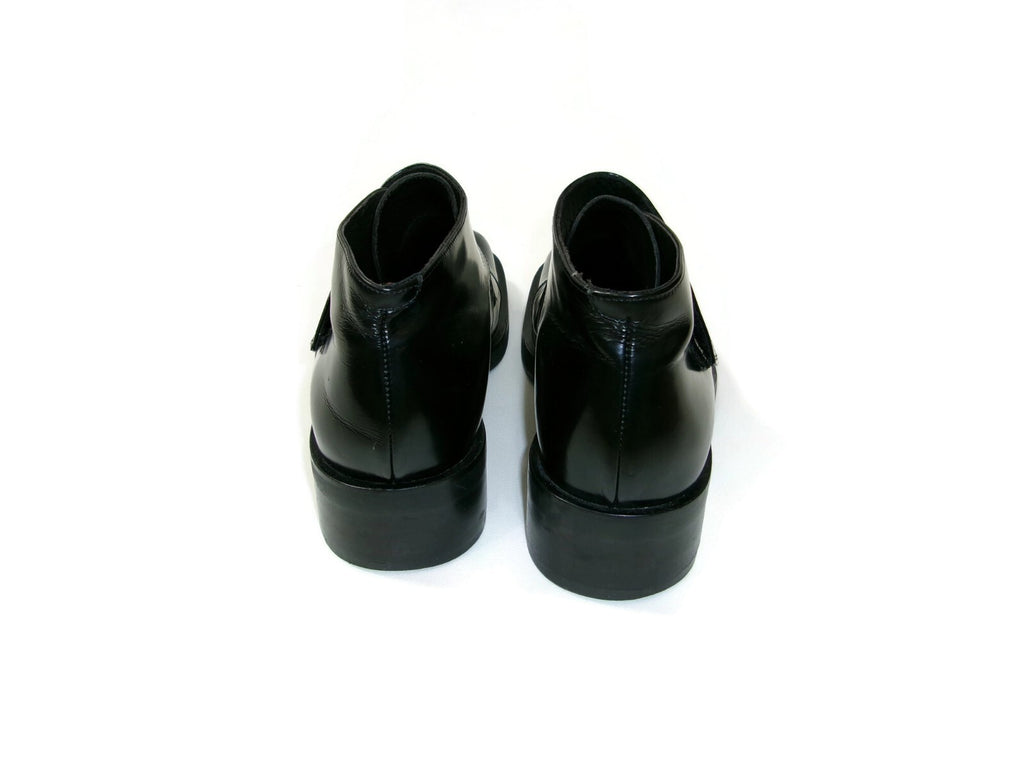 Vintage Paul May Mens Black Leather Chukka Ankle Boots Size 41 EU US 8-8.5