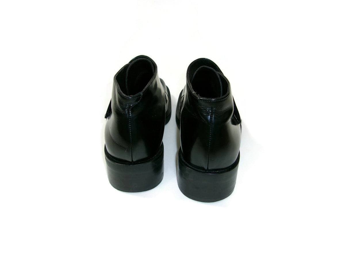 Vintage Paul May Mens Black Leather Chukka Ankle Boots Size 41 EU US 8-8.5