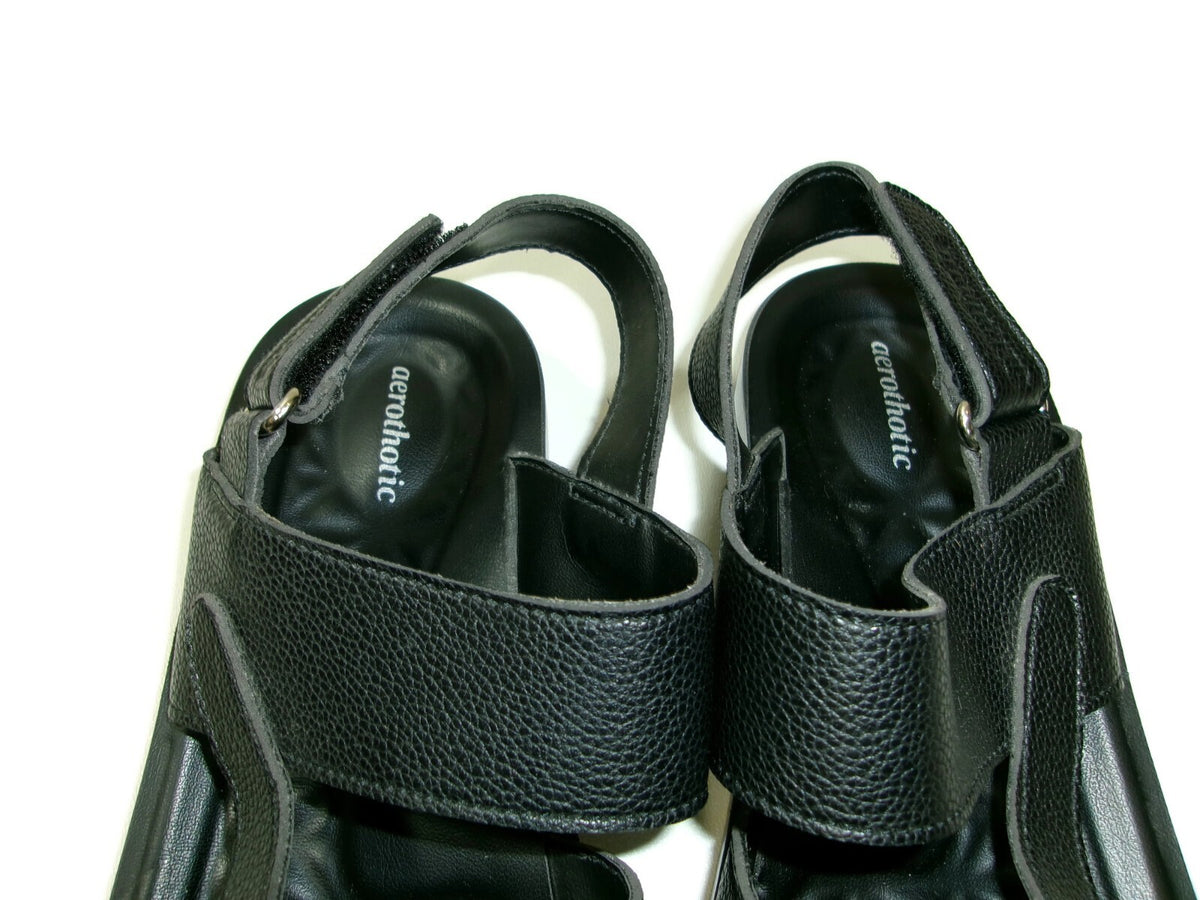 Womens AEROTHOTIC Arch Support Comfy Black Sandals Shoes Size 40 EUR 9 / 10 US