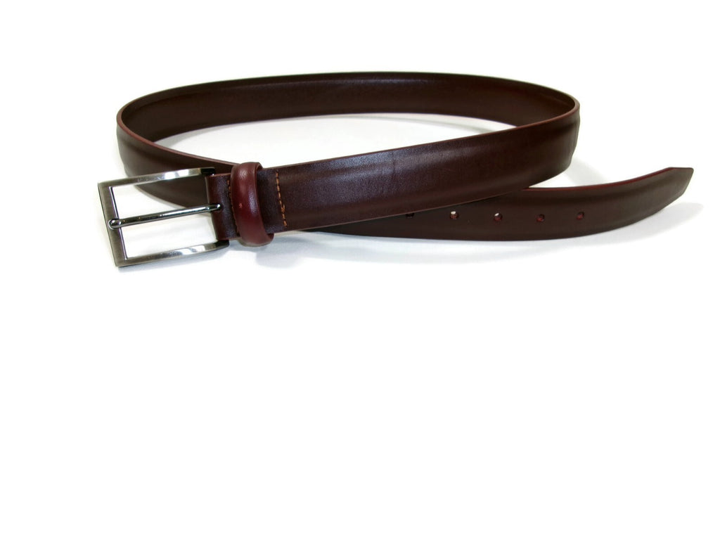 The Tie Bar Redish Burgundy Leather Mens Belt Size M Medium 43"