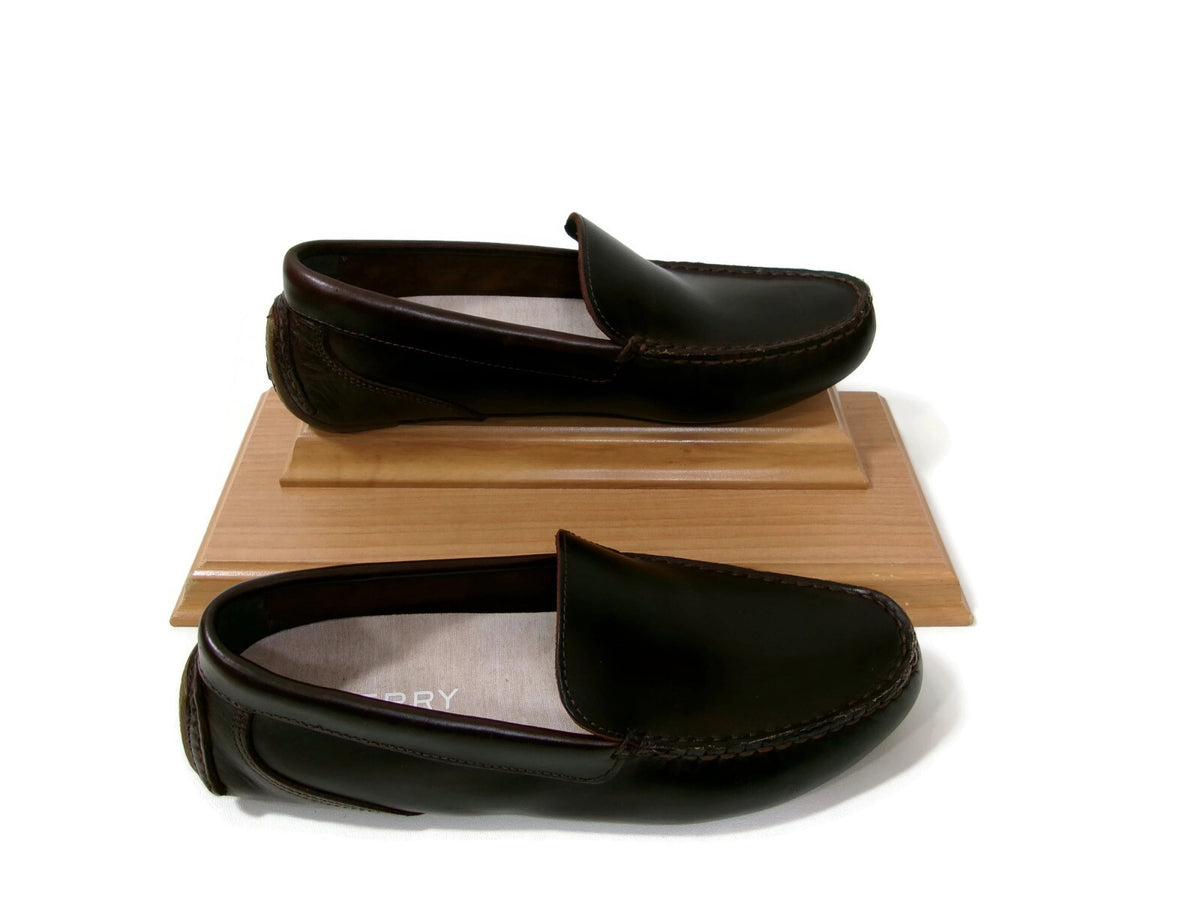 Sperry Mens Davenport Venetian Driver Moccasin Brown Leather Shoes Size 8 W