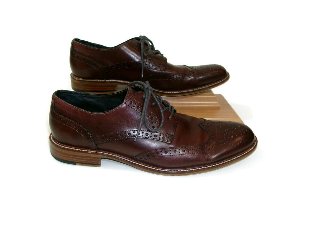 Mens Joseph Abboud Brown Leather Wingtip Derby Dress Shoe Size 12 M