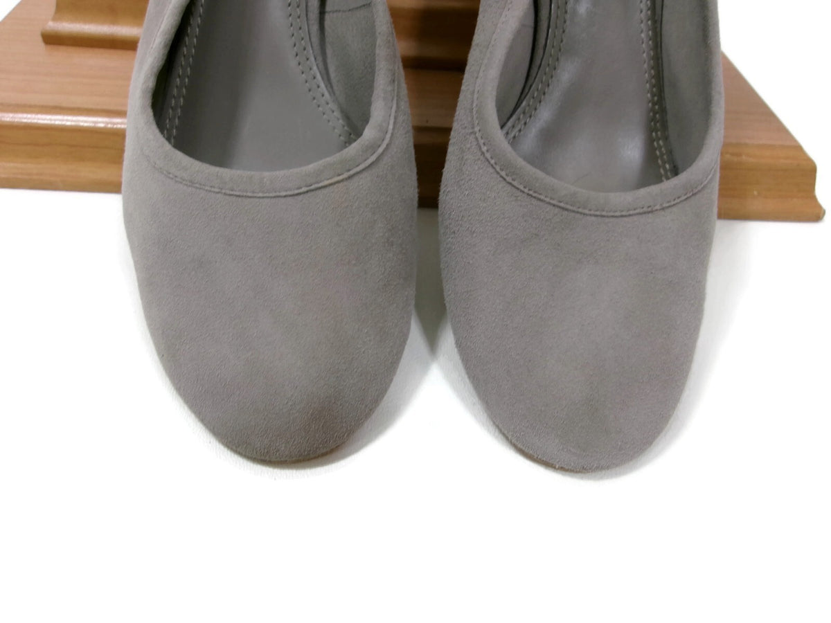 Tory Burch Womens Stylish Taupe Beige Block Heel Slip On Pumps Shoes Size 8.5 M