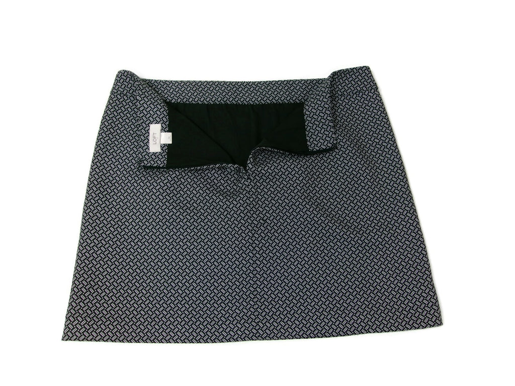 Womens ANN TAYLOR LOFT Jacquard Career Skirt Size 14 Black & White Lined