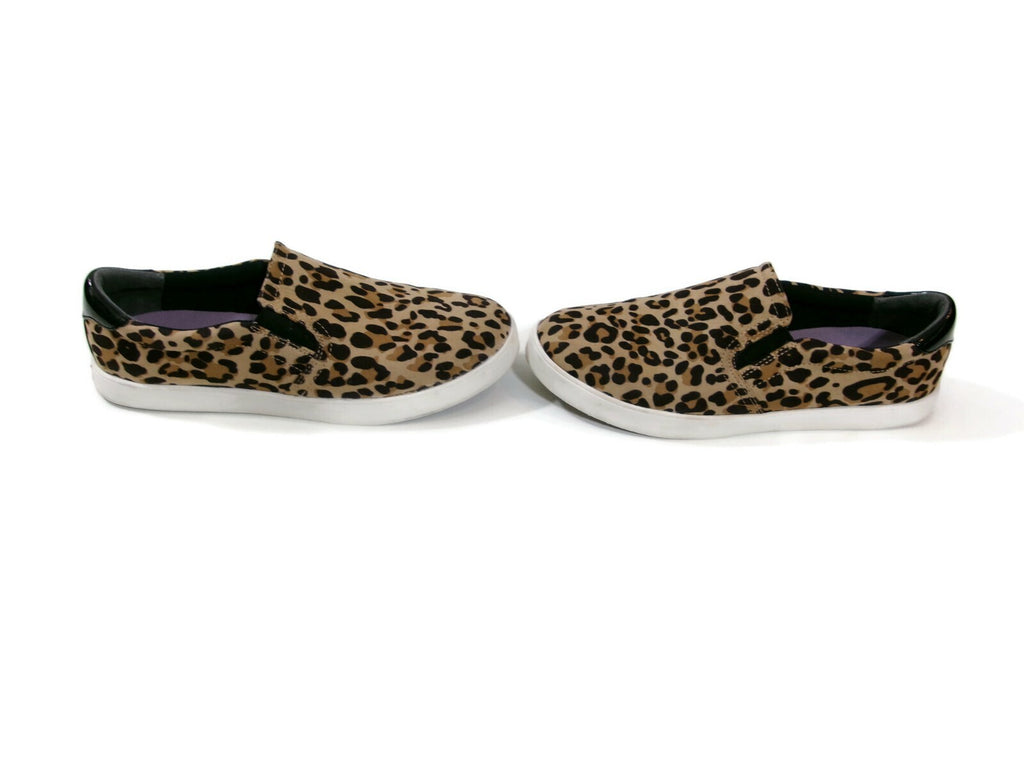 Womens Dr Scholls Be Free Cheetah Slip On Sneakers Shoes size 9.5 M Tan Brown