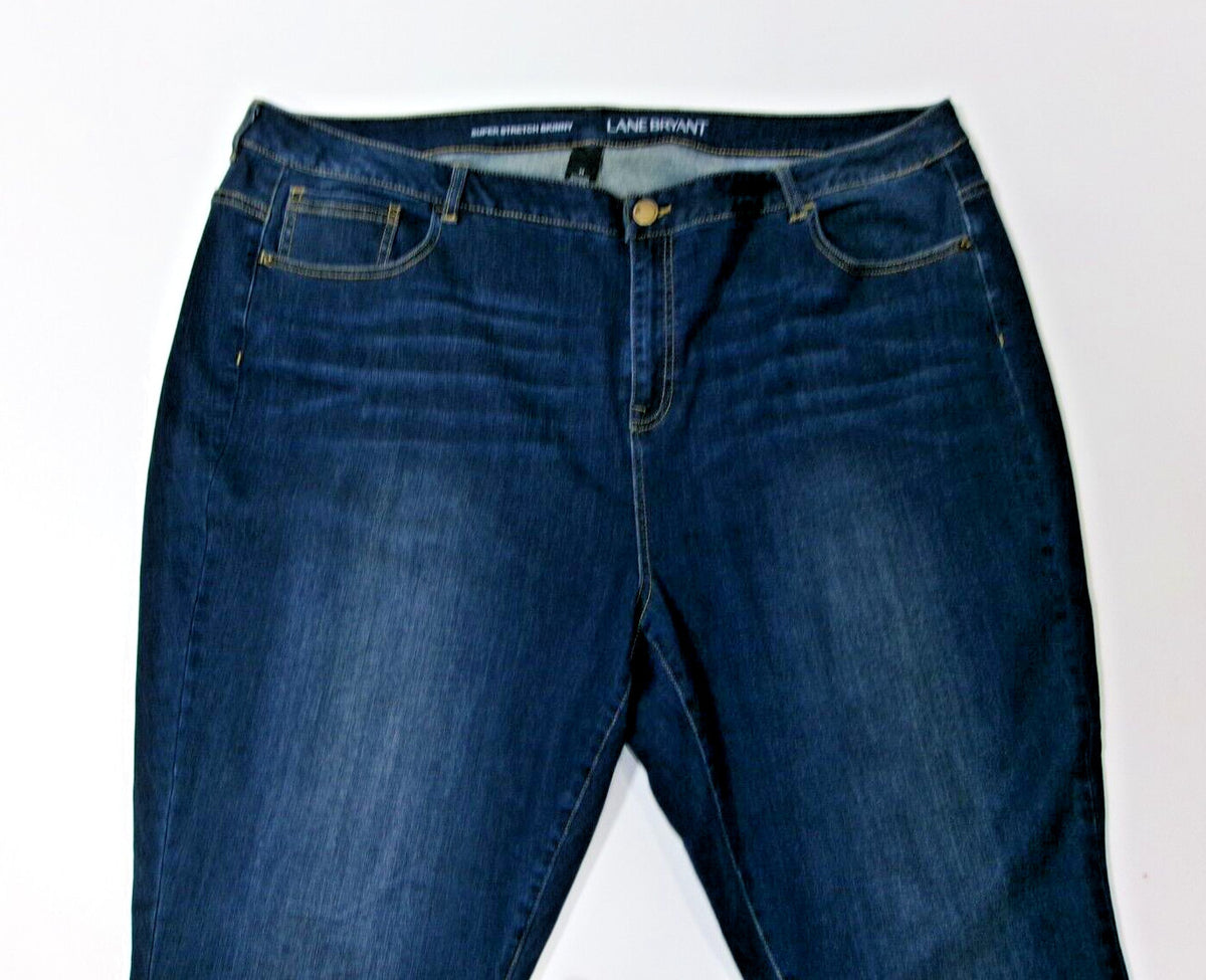 LANE BRYANT womens Super Stretch Skinny Jeans Pants Plus Size 28 Distressed