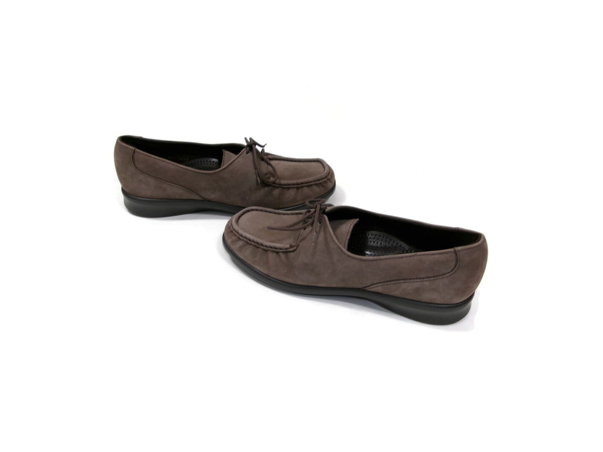 SAS Womens Hand Crafted Comfort Leather Moccasiins Taupe Brown Shoes Size 6.5 W