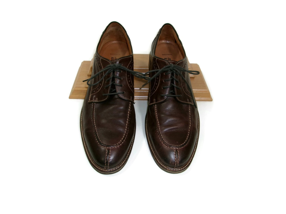 Johnston & Murphy Mens Flex Sheep Skin Leather Soles Brown  Shoes Size 13 D
