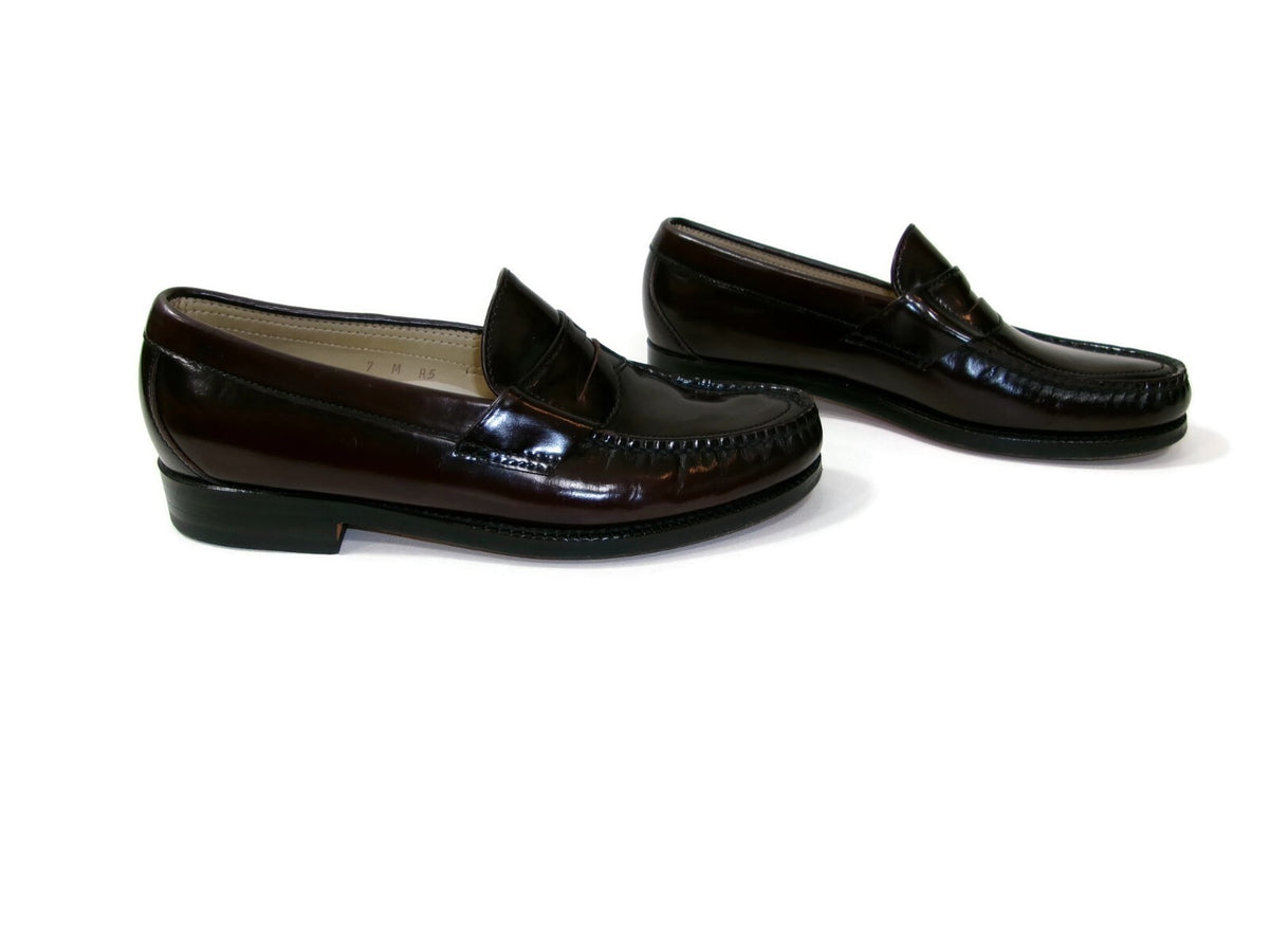 SAS Mens Classic Leather Penny Loafers Shoes Size 7 M Brownish Cordovan  Slip On