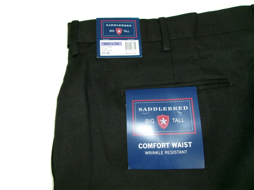 SADDLEBRED Mens Big & Tall  Pants Slacks Comfort Waist Size 48 X 34 L NWT $72