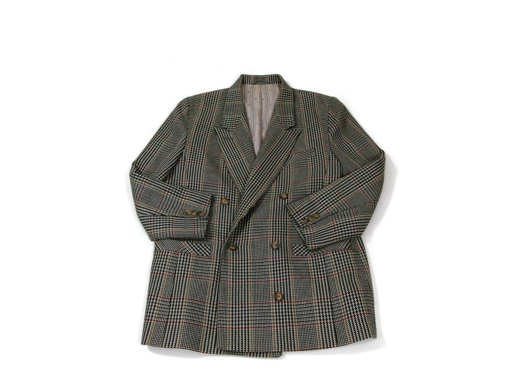 St Michael Houndstooth Plaid Womens Vintage Jacket Blazer Size 14 MD In Germany