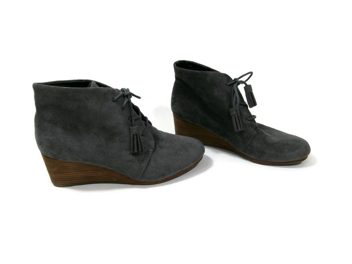 Dr Scholl's Be Energized Womens Gray Micro Suede Wedge  Booties Shoes Size 9 M