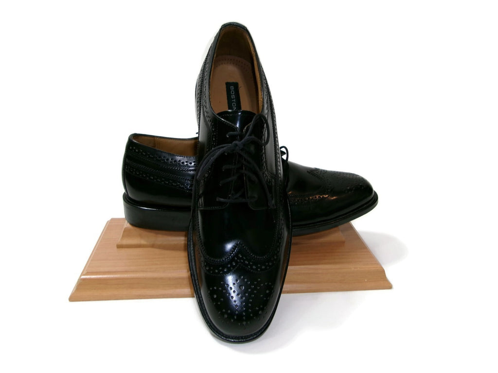 Bostonian Luxe Mens  Shoes Size 12 M Black Leather Oxfords Classic Wingtips