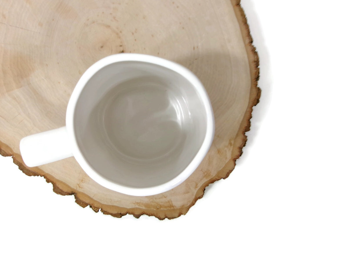 Rae Dunn CHRISTMAS embossed Mug by Magenta White Ivory Artisan Collection 16 Oz.