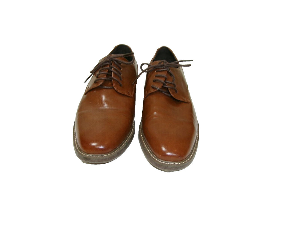 Mens Van Heusen Memory Foam Garrett Cognac Tan Oxford Dress Shoes Size 8.5 M