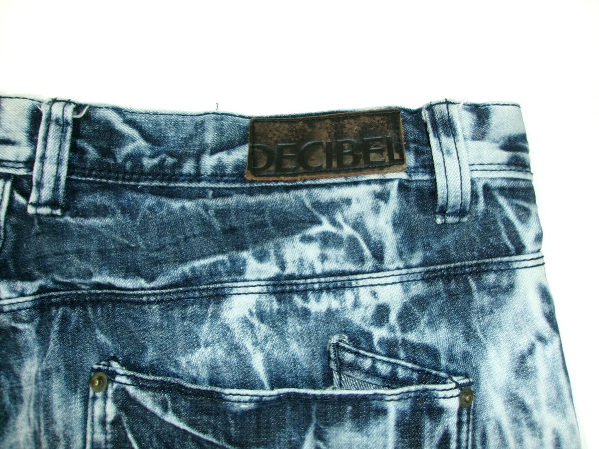 Mens Decibel Jeans Size 42X32 Bleach/Acid Wash Destroyed Relaxed Loose Vintage