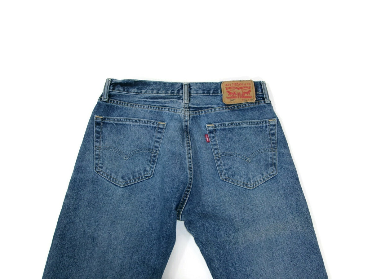 Mens LEVI'S 505 Distressed Denim Jeans Pants Size 32 X 32