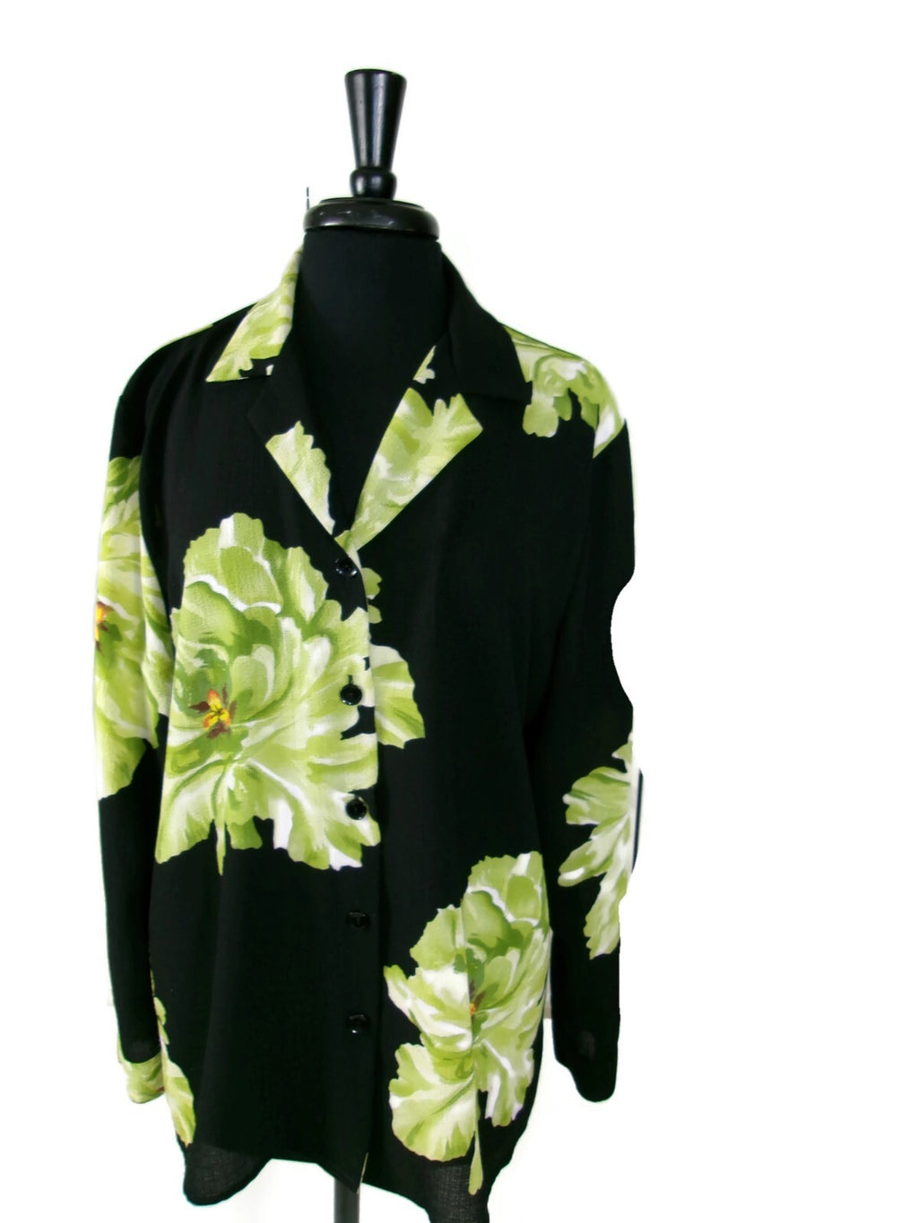 SAG HARBOR Womens Beautiful Green and Black Top Blouse Shirt Size 18