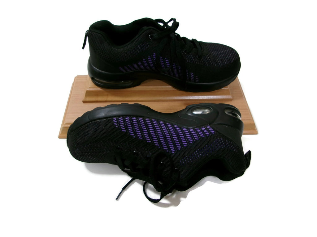 Dykhmily Womens Cushion Safety Steel Toe Work Shoes Sneakers Black Purple Size 8