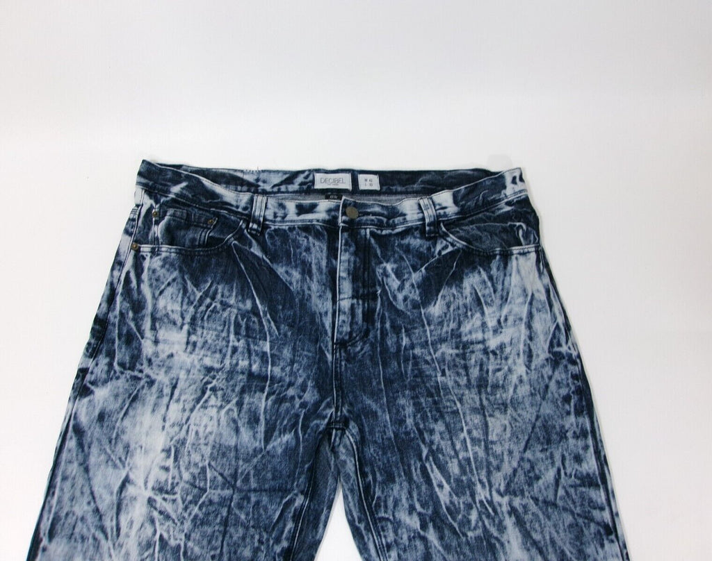 Mens Decibel Jeans Size 42X32 Bleach/Acid Wash Destroyed Relaxed Loose Vintage