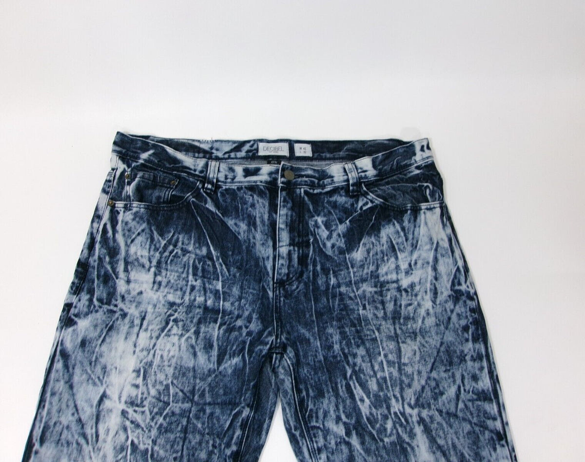 Mens Decibel Jeans Size 42X32 Bleach/Acid Wash Destroyed Relaxed Loose Vintage