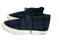 SEAVEES Classic Blue Green PLAID Wool Womens Shoes Size 8.5 M Booties Comfy CUTE