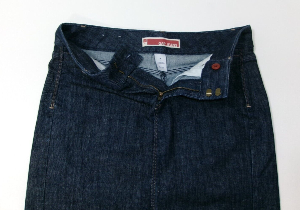 Womens RETRO Vintage GAP JEANS Denim Dark Indigo Jeans Skirt Size 6