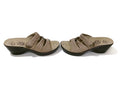 Abeo Womens Burlap Brown Sandals Shoes Size 10 N Wedge Slip-on Hook Loop Mules