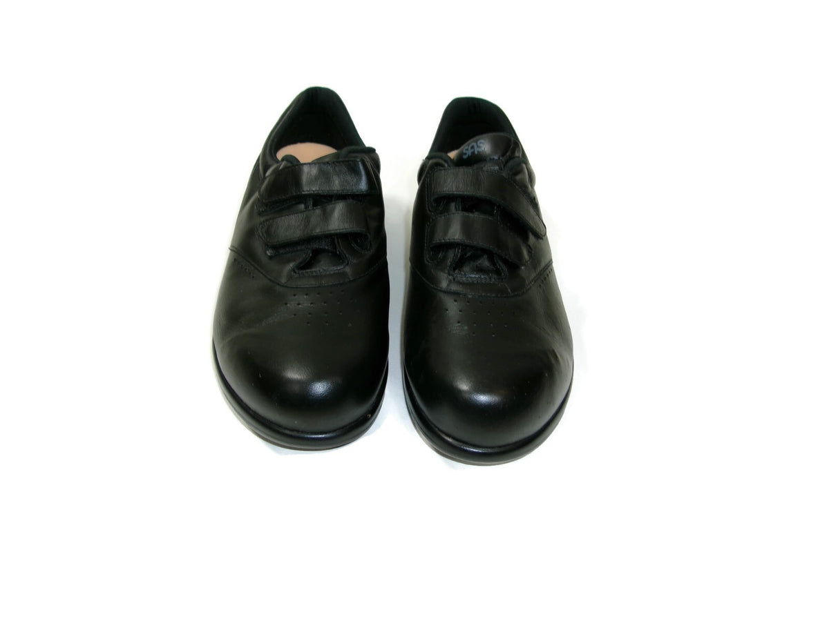 SAS  Me Too -EZ Strap Womens Walking Shoes Black Leather Size 9 WW