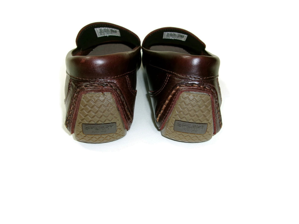Sperry Mens Davenport Venetian Driver Moccasin Brown Leather Shoes Size 8 W