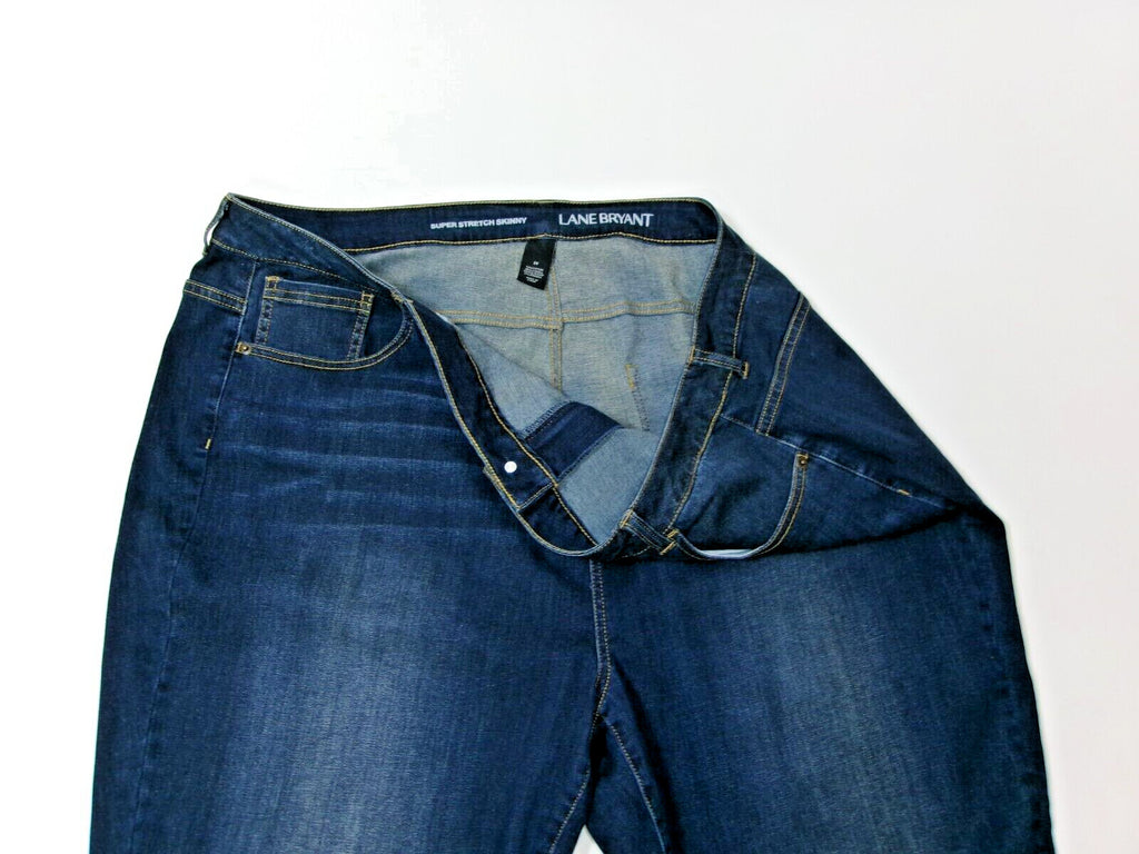 LANE BRYANT womens Super Stretch Skinny Jeans Pants Plus Size 28 Distressed