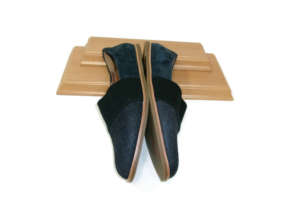 ED Ellen Degeneres Karlin Suede & denim Textile Flats Blue  Womens Shoes Size 8