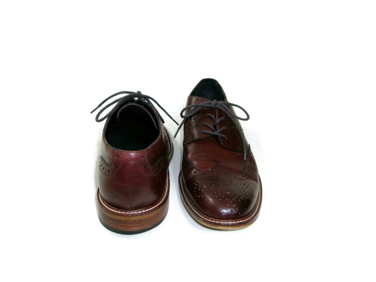 Mens Joseph Abboud Brown Leather Wingtip Derby Dress Shoe Size 12 M