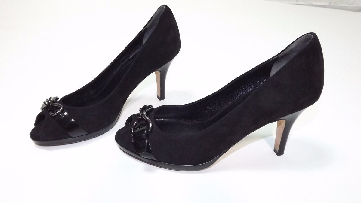 Cole Haan Air Womens Shoes Size 7 B BLACK Suede Leather Heels Pumps