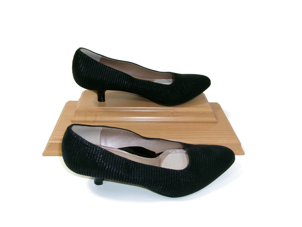 Beautifeel Womens Mistique Black Leather  Kitten Heel Shoes Size US 8-8.5 EU 39