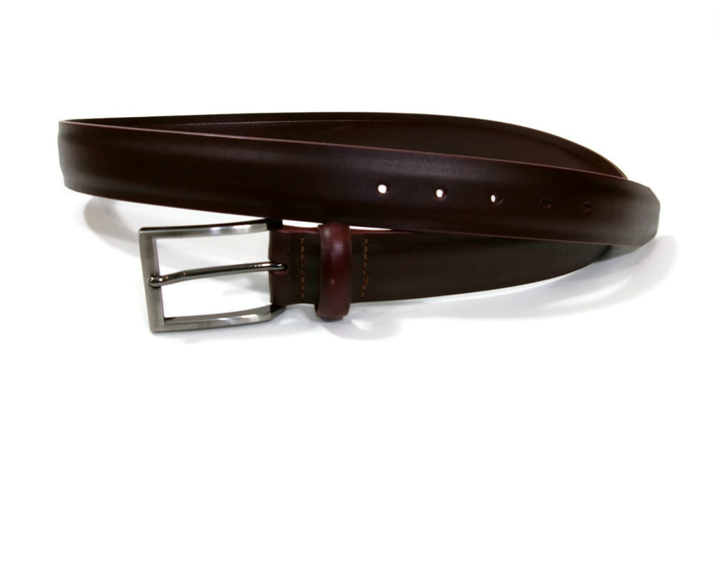 The Tie Bar Redish Burgundy Leather Mens Belt Size M Medium 43"