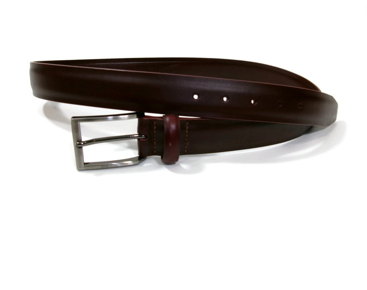 The Tie Bar Redish Burgundy Leather Mens Belt Size M Medium 43"