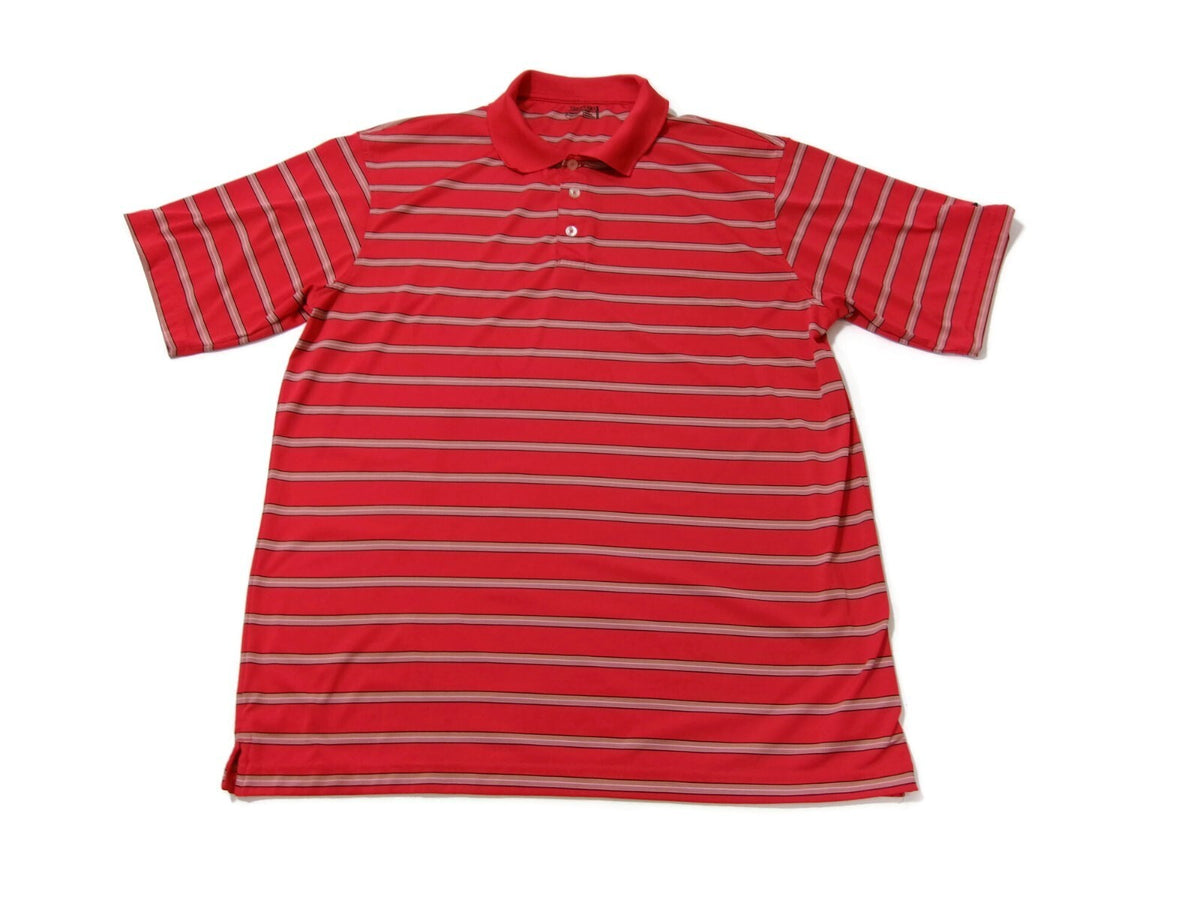 Slazenger Polo Shirt Mens XL Orange Red Pattern Golf Short Sleeve  Embossed