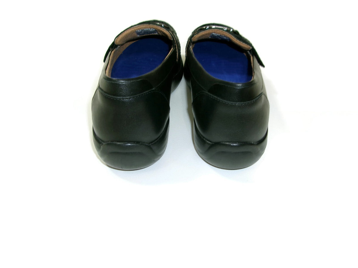 Dr. Comfort Womens Black Leather Mallory Diabetic Foot Comfort Shoes Size 9.5 W