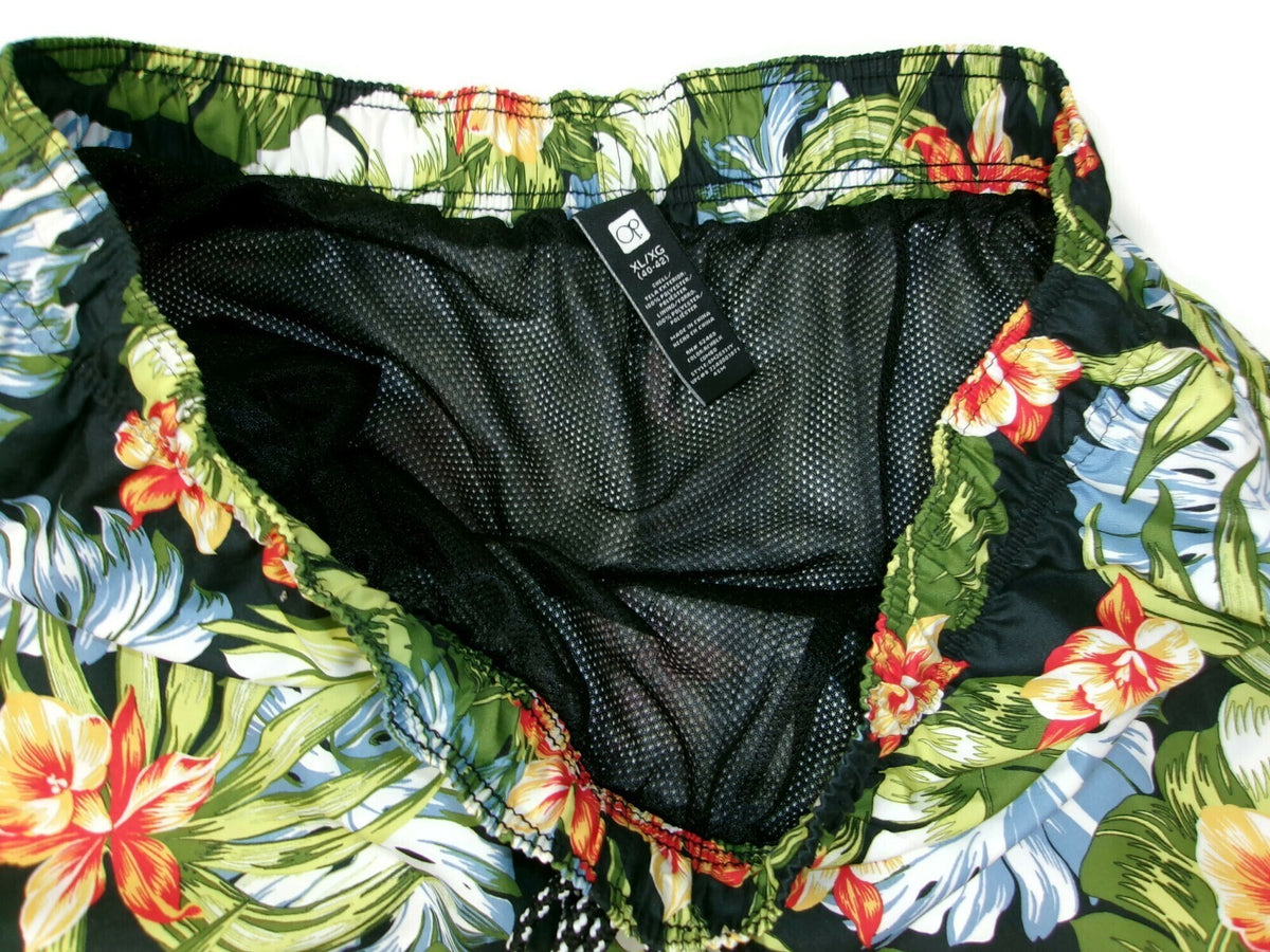 OP Swim Shorts Board Shorts Mens Size XL Floral Hawaiian Tropical Swim Trunks