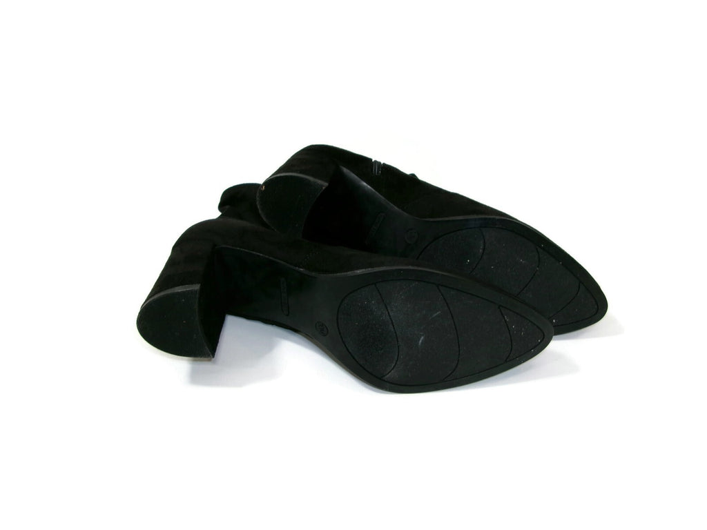 Nine West Womens Black Faux Suede Glove Ankle Boots Shoes Size 10 M Side Zip