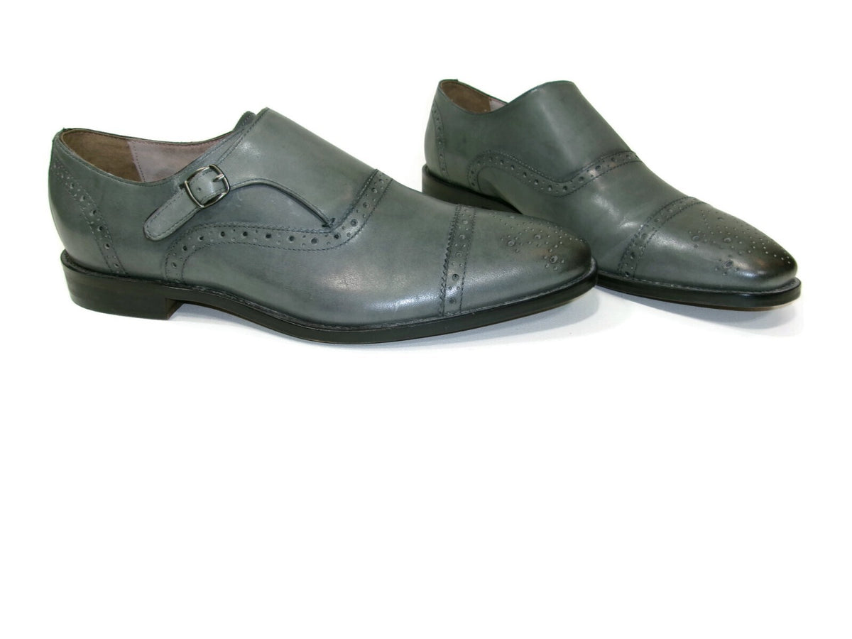 Banana Republic Mens Steel Gray Monk Strap Dress Shoes size 11.5 M Sleek Elegant