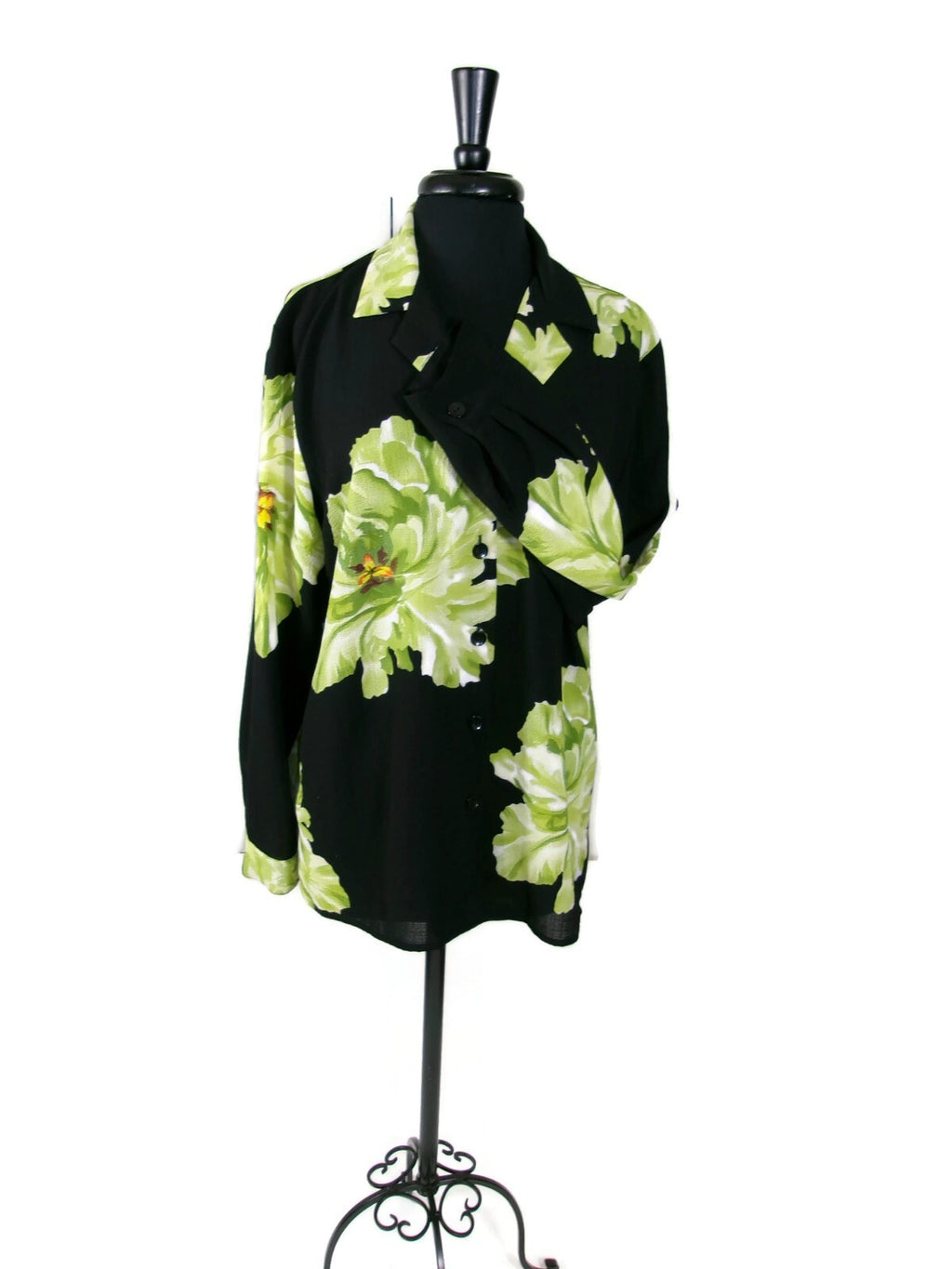 SAG HARBOR Womens Beautiful Green and Black Top Blouse Shirt Size 18